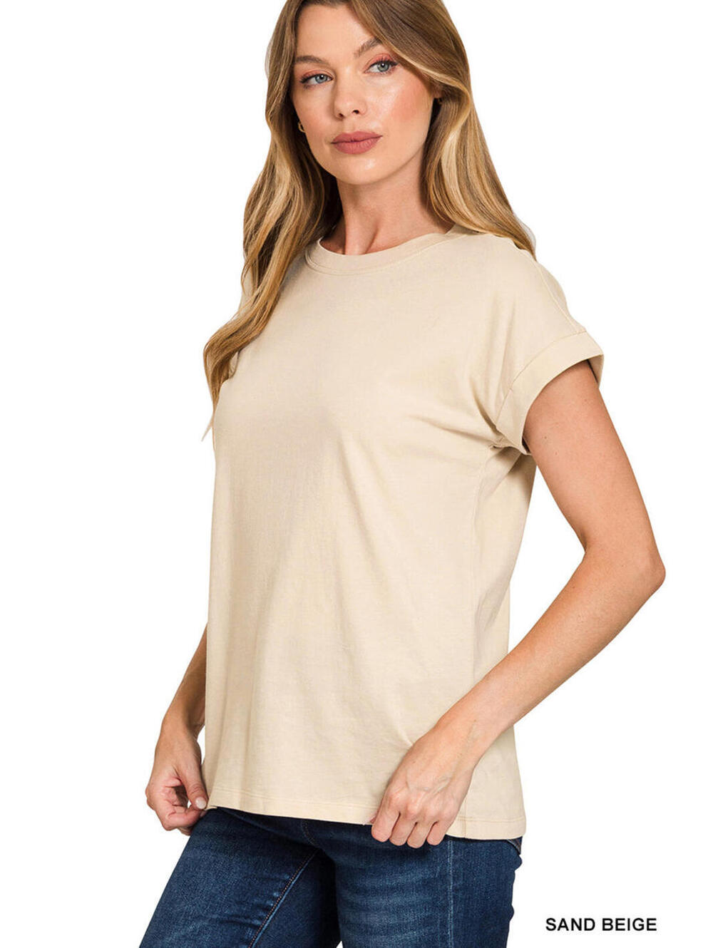 Cotton folded sleeve t-shirt - NWT